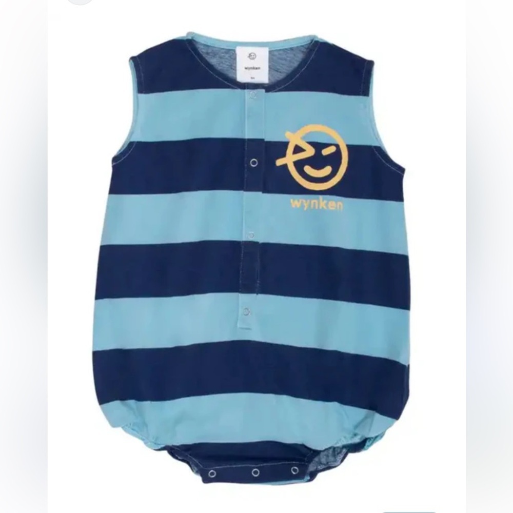 Wynken Stripe Romper 18 Months Blue